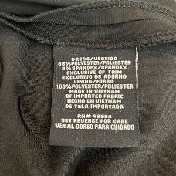 R & M Richards Black Dress Diamond Beaded Neck Maxi Side Zipper - Picture 11 of 14